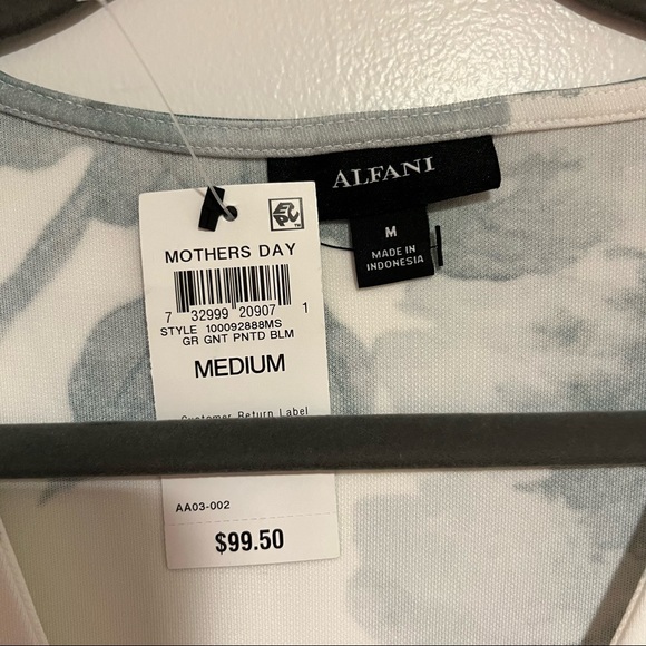 Alfani Mothers Day Button Up Front Tie Midi Dress Size M - Picture 10 of 13